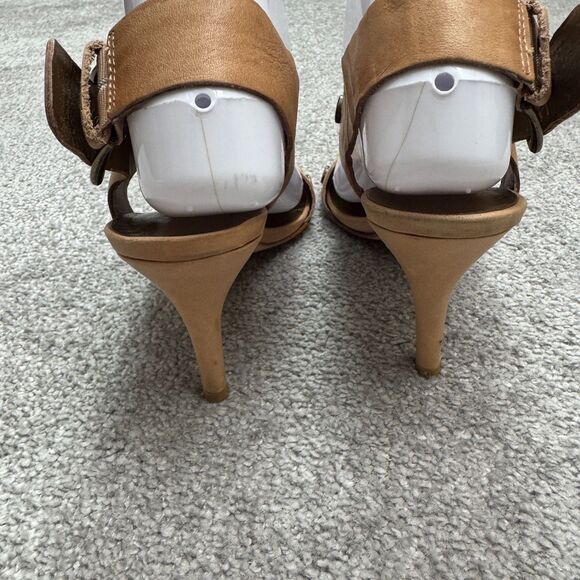 Cynthia Vincent Slingback Gladiator Heeled Sandals Women 8.5 Gold Bronze Leather - Picture 6 of 16